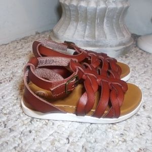 Wonder Nation Toddler Girl's Brown Faux Leather Gladiator Sandals